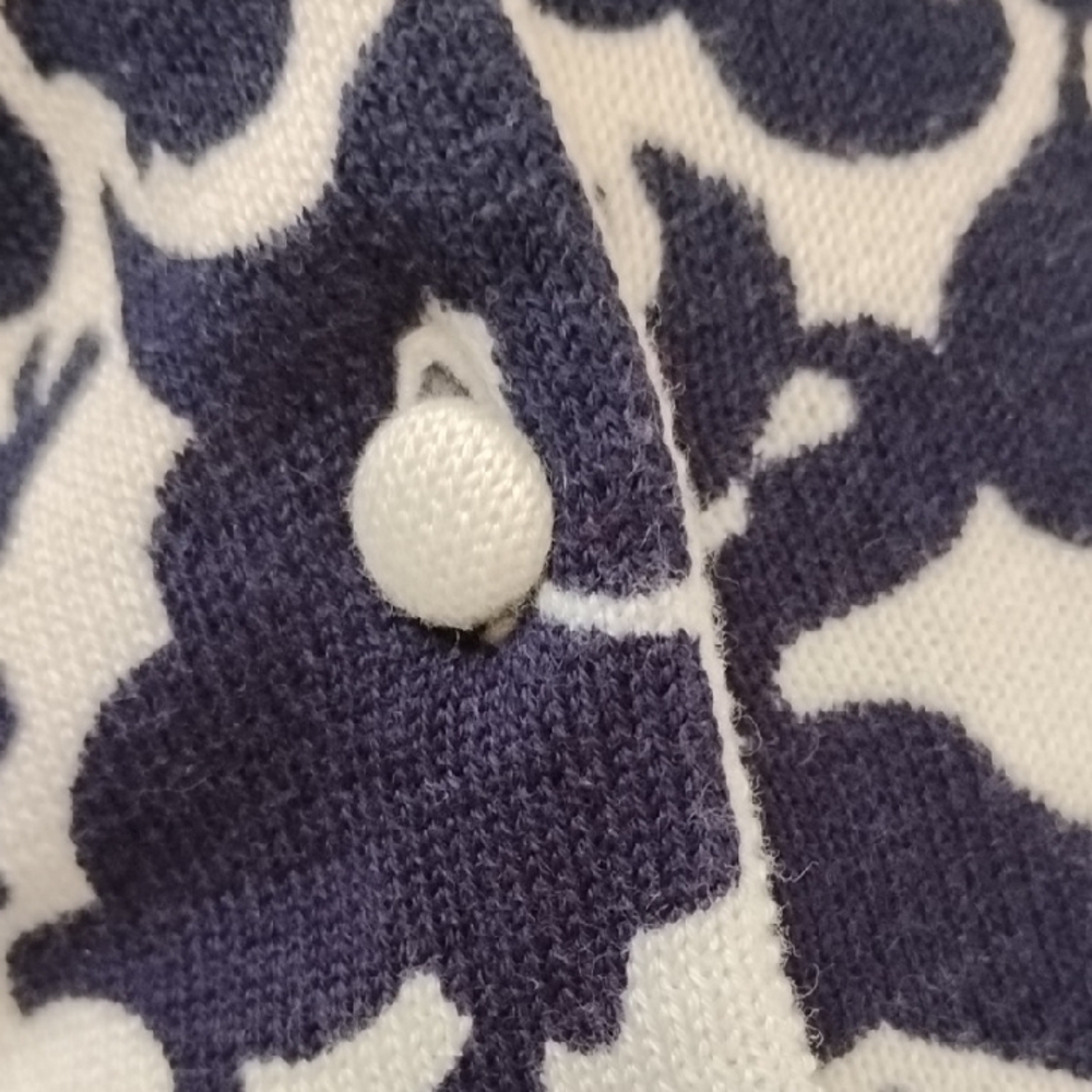 Must SELL--Lilly Pulitzer Navy and White Patterned Cardigan NWOT - Picture 6 of 6